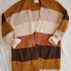 Super-soft striped cardigan